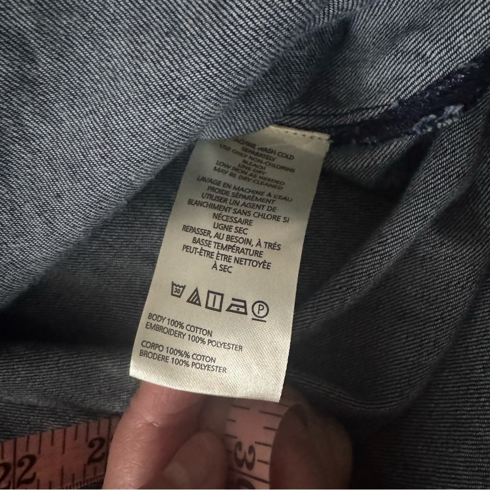 Pilcro Oversized Denim Jacket with White Embroidered Stitching - Picture 3 of 12